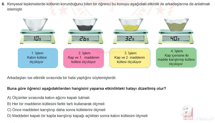 Mart ayı LGS örnek sorular listesi yayımlandı! MEB 2021 LGS sayısal - sözel örnek sorular ve cevap anahtarı 18