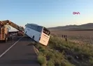 Aksarayda feci kaza! Yolcu otobüsü devrildi