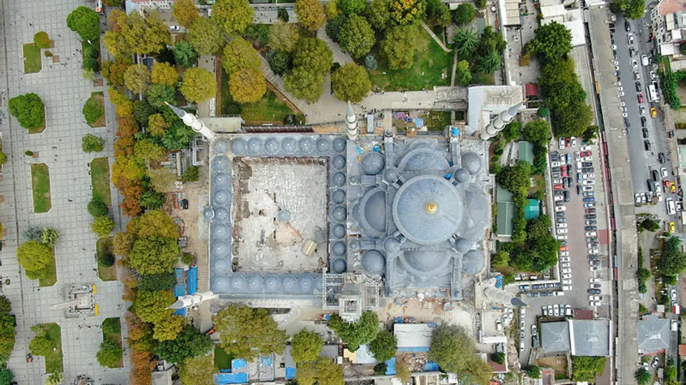 Sultanahmet Camii'nde hummalı çalışma! Sona gelindi! İşte son görüntüler