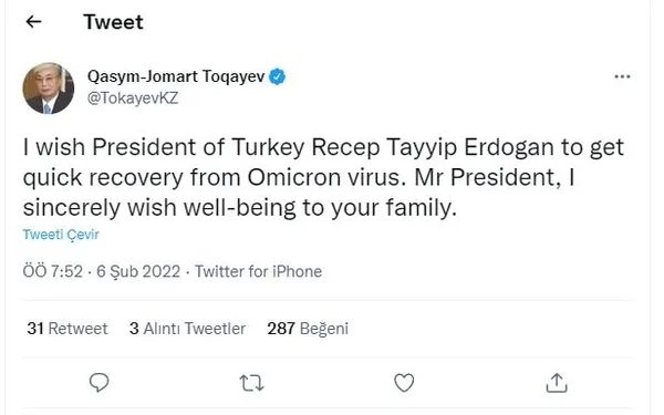 Başkan Recep Tayyip Erdoğan’ın koronavirüs testi pozitif çıktı