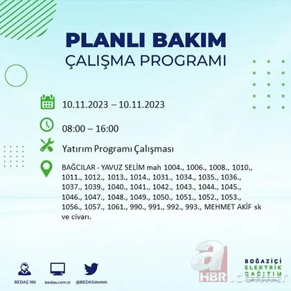 İstanbul’da elektrik kesintisi! BEDAŞ saat vererek vatandaşları uyardı! Listede çok sayıda ilçe var...