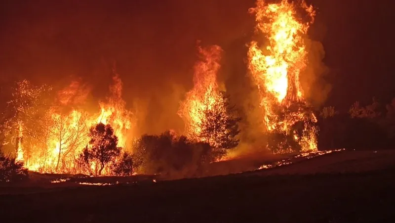Çanakkale'de büyük orman yangını! Alevlerle mücadele kesintisiz sürüyor! 10  köy boşaltıldı