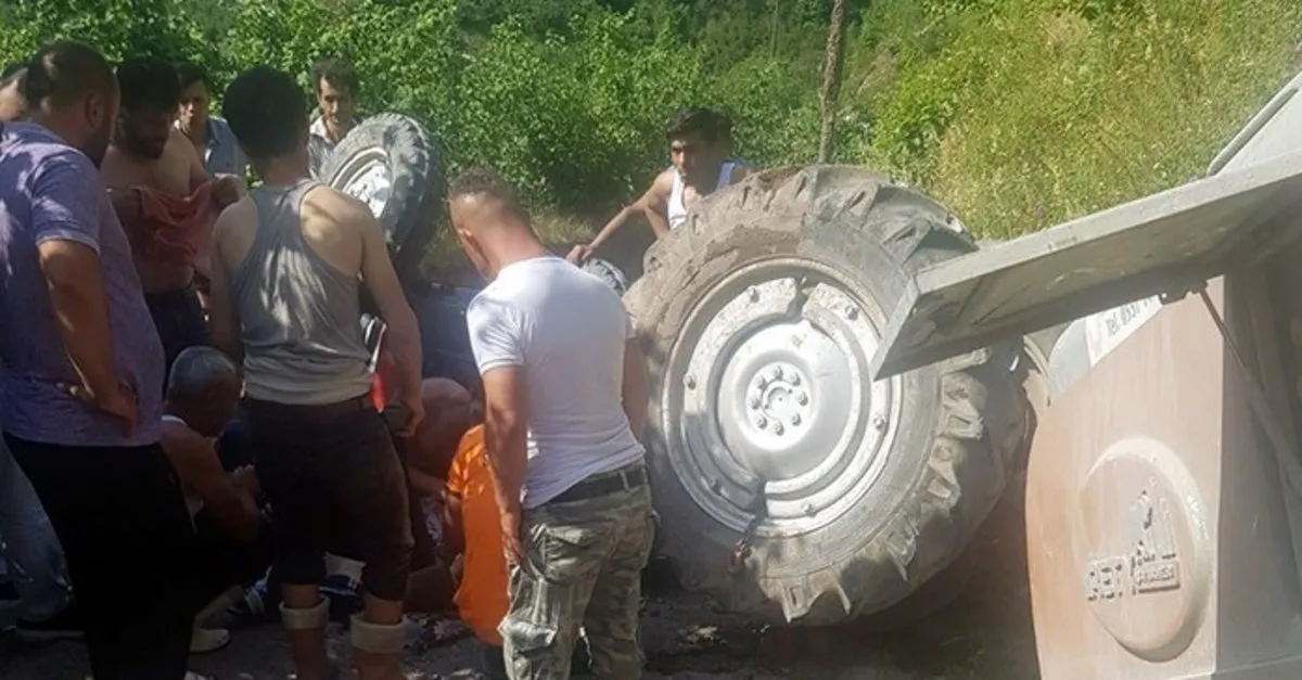 Sakarya Karasu'da korkunç kaza! Uçurumdan kaçtı traktörün altında kalmaktan kaçamadı