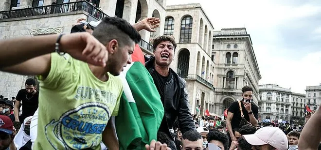 İtalya’da İsrail’e protesto! Sokaklara döküldüler