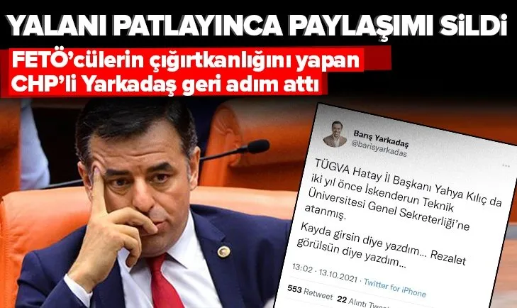 CHP’li Yarkadaş’ın TÜGVA iftirası elinde patladı!