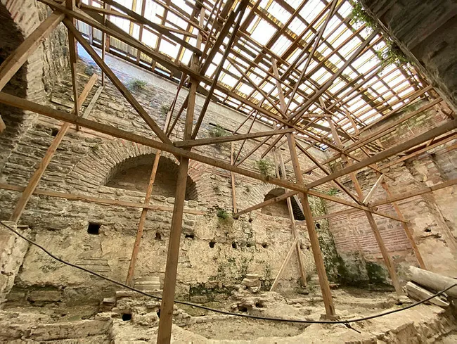 Anemas Zindanları’ndaki Bizans kalıntıları böyle görüntülendi