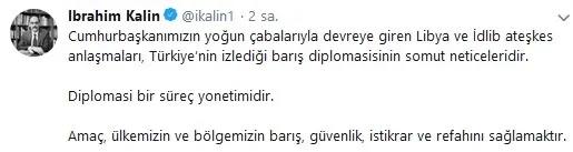 Cumhurbaşkanlığından Libya ateşkesine açıklama: Barış diplomasinin neticesi