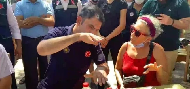 Çevre ve Şehircilik Bakanı Murat Kurum yangın bölgesinde provokatif tavırlar sergileyen kişiye yapılan çalışmaları tek tek anlattı