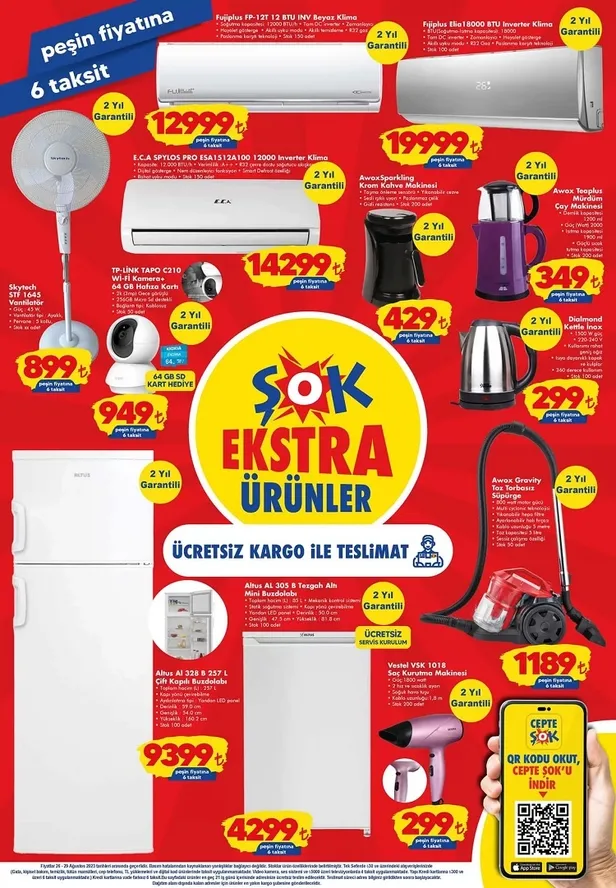 ŞOK 26 Ağustos 2023 Cuma aktüel ürünler kataloğu! Ayakkabılık 249 TL’ye düştü! ŞOK haftanın yıldızları