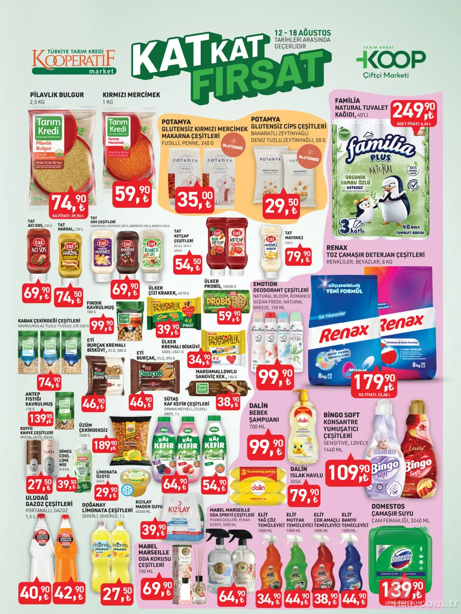 13-18 Ağustos Tarım Kredi Kooperatifi kampanyası: Zeytinyağı, tavuk baget çeşitleri, dana kıyma ve daha birçok üründe özel fiyatlar 19