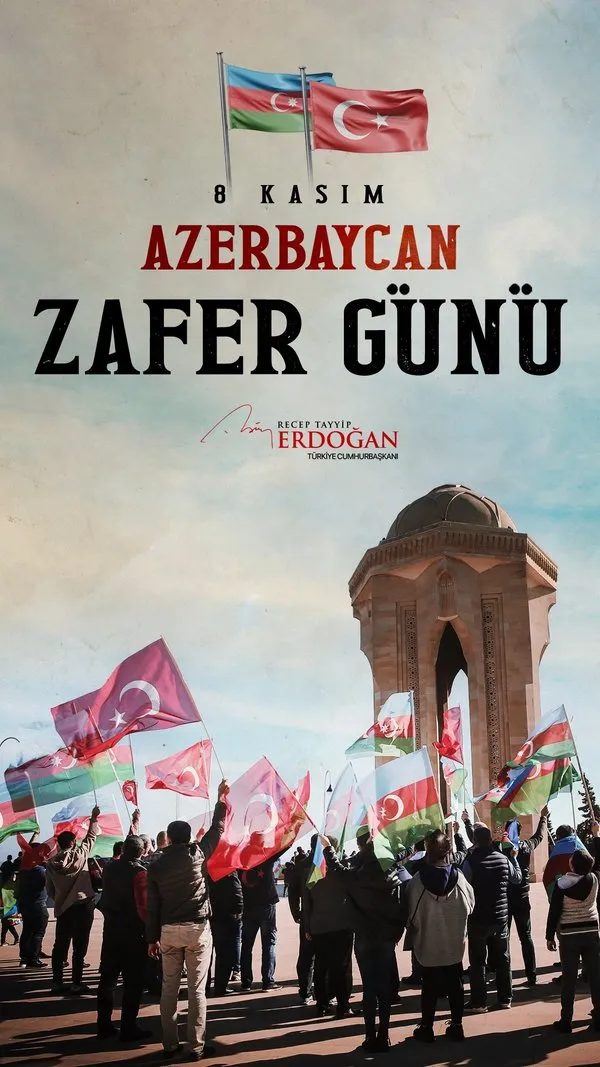 Cumhurbaşkanı Erdoğan Azerbaycan’ın 8 Kasım Zafer Günü’nü kutladı - Resim : 2