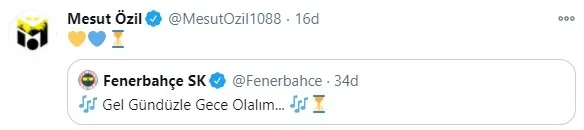 Mesut Özil’den heyecanlandıran Fenerbahçe paylaşımı