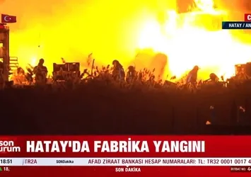 Hatay'da fabrikada yangın: Patlamalar meydana geliyor
