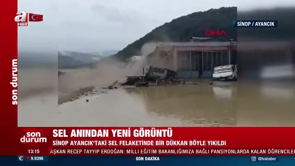 Sinop’taki sel anından yeni görüntü!