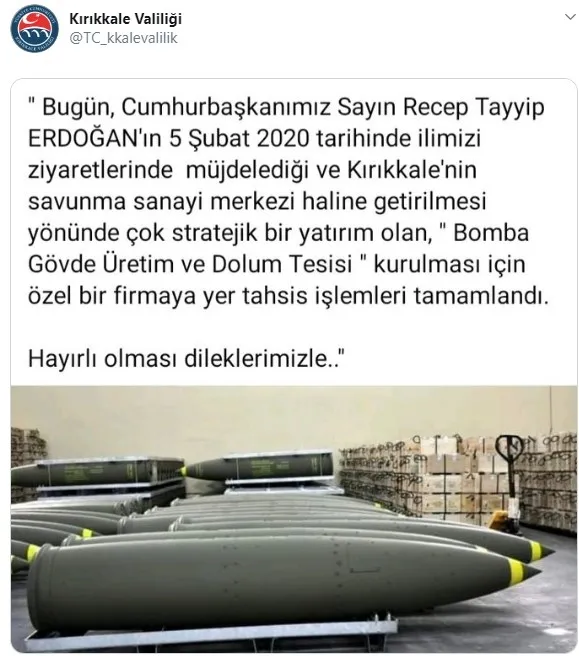 Başkan Erdoğan açıklamıştı, bomba fabrikasının yer tahsisi yapıldı - 1
