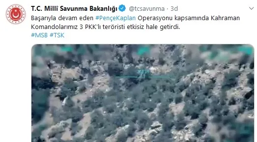 Son dakika: Pençe Kaplan Operasyonu’nda son dakika gelişmesi! MSB duyurdu