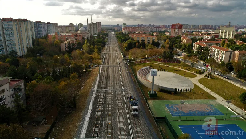 Yüzde 94'ü tamamlanan Halkalı-Gebze banliyö tren hattı havadan görüntülendi 8