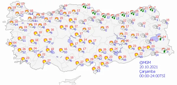 1634567527000.png Meteoroloji'den üst üste sağanak yağış uyarısı! Gün ve saat verildi! İstanbul Ankara İzmir'de hava durumu - 5