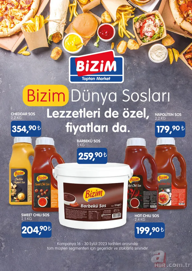 28 Eylül Bizim Toptan Market indirim kataloğu yayınlandı! 2 kg kaşar peynir 285 TL, 3 kg çay 267 TL, 3 kg çay 267 TL, 50’li karton bardak 12.46 TL’den satışa sunuluyor 22