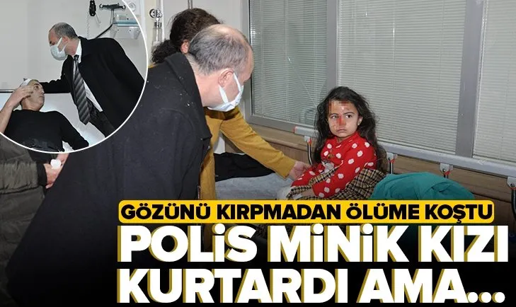 Kars’ta çocuğu kurtarmak için kendini aracın önüne atan polis yaralandı