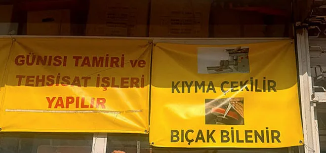 Antalya'da şaşkına çeviren afiş: Nalburda kıyma çekilir