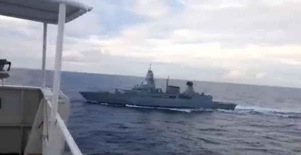 Son dakika: Türk gemisine hukuk dışı arama! Yunan komutasındaki Alman fırkateyni Türk gemisini durdurdu