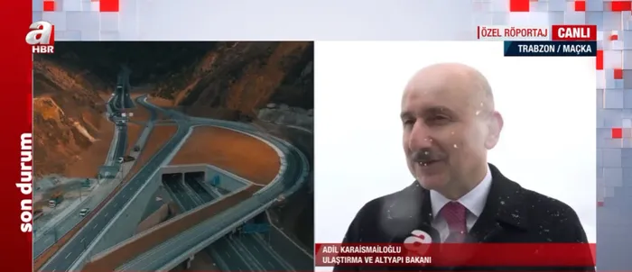 Yeni Zigana Tüneli’nde ilk ışık göründü! Ulaştırma ve Altyapı Bakanı Adil Karaismailoğlu A Haber’de