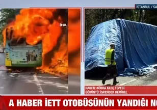 Sarıyer'de İETT otobüsü alev alev yandı