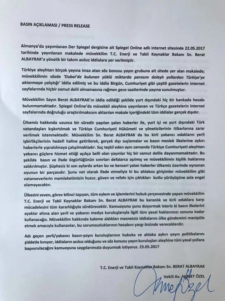 Enerji ve Tabii Kaynaklar Bakanı Albayrak'tan Spiegel'in iddialarına yanıt - 1