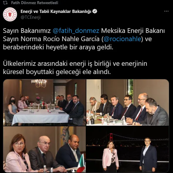 Enerji ve Tabii Kaynaklar Bakanı Fatih Dönmez'den Meksika ile kritik enerji teması - 3