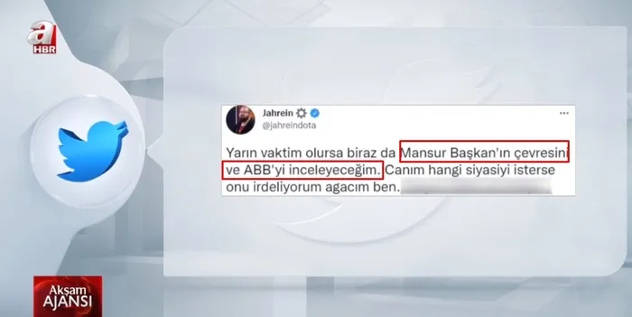 Jahrein Ahmet Sonuç Ekrem İmamoğlu’ndan sonra Mansur Yavaş’ı hedef tahtasına koydu