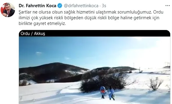 Sağlık Bakanı Fahrettin Koca: Sağlık hizmetini ulaştırmak sorumluluğumuz