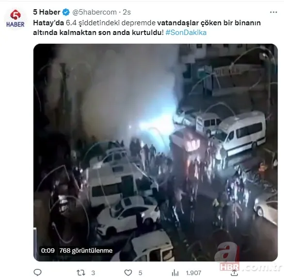 Deprem dezenformasyonları böyle yayılıyor! Hatay'daki depremi Diyarbakır'daki görüntülerle servis edip kaos ortamı oluşturdular 8