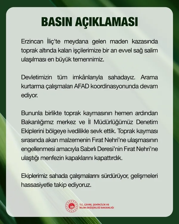 Erzincan’da maden faciasında heyelan | Bakan Yerlikaya son durumu açıkladı