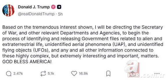 Trump'tan dünyayı sarsacak "uzaylı" itirafı! Yılların sırrı aralanıyor mu? 3