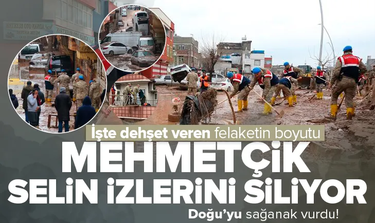 Mehmetçik selin izlerini silmek için sahada!
