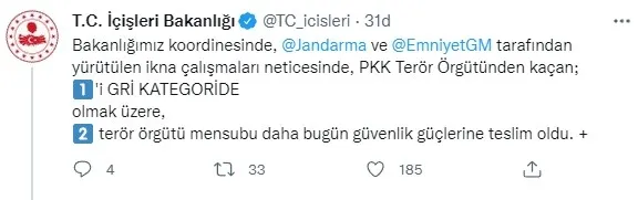 İçişleri Bakanlığından SON DAKİKA açıklaması! "Teslim oldu" - 1