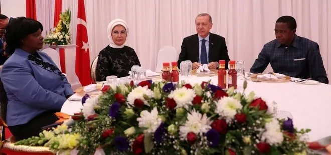 Erdoğan, Edgar Lungu tarafından onuruna verilen resmi yemeğe katıldı