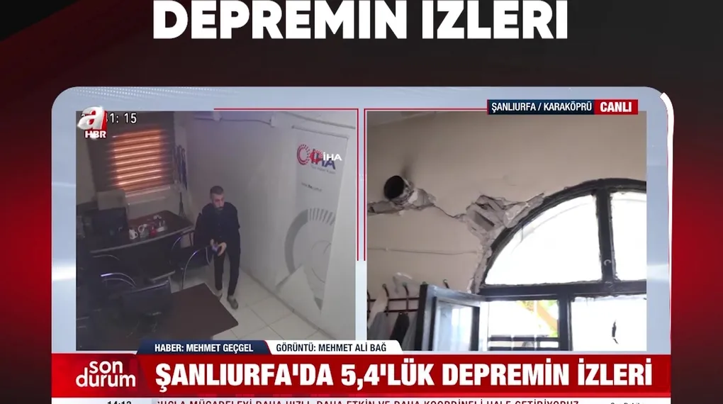 ŞANLIURFA'DA 5,4'LÜK DEPREMİN İZLERİ