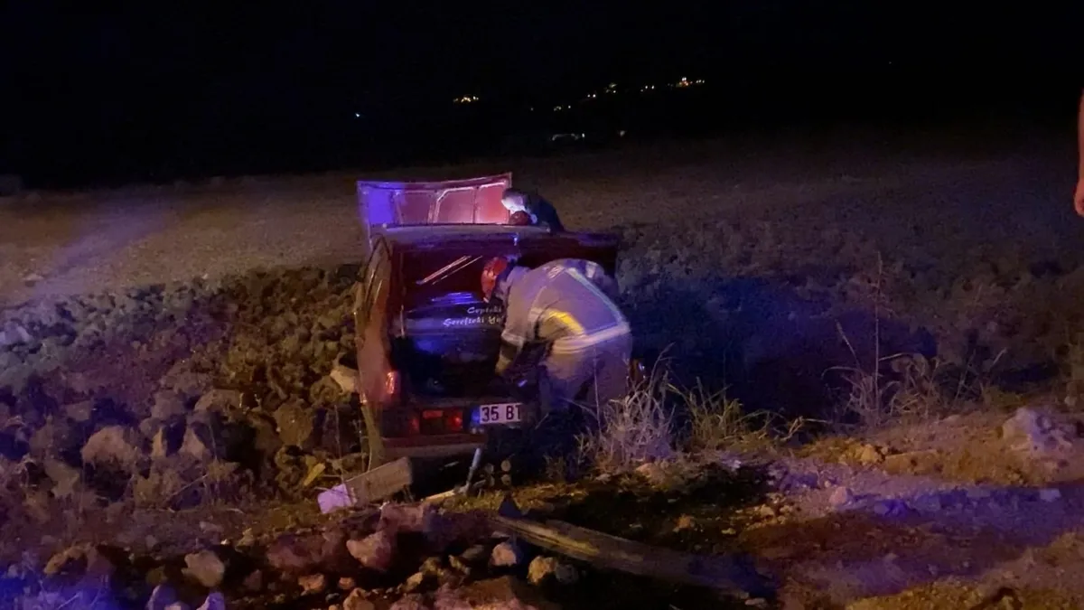 Tartıştığı damadının otomobiliyle kaçtı tarlaya uçtu