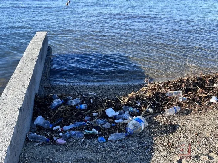 Derelere atılan çöpler denize ulaştı! Yağmur sonrası Bodrum sahili çöplüğe döndü