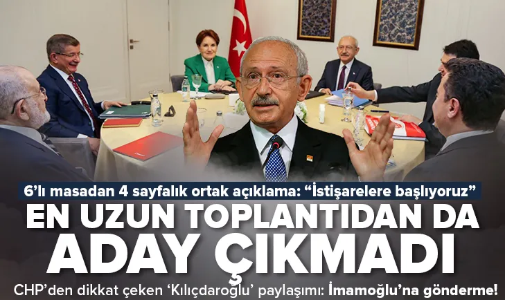 6’lı masa yine aday çıkaramadı