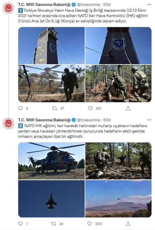 Milli Savunma Bakanlığı: NATO İleri Hava Kontrolörü eğitimi devam ediyor