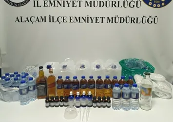 Samsun’da sahte içki operasyonu: Çok sayıda malzeme ele geçirildi
