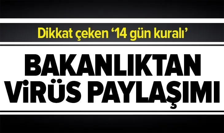 Son dakika: Sağlık Bakanlığı’ndan koronavirüs paylaşımı! 14 gün kuralı...