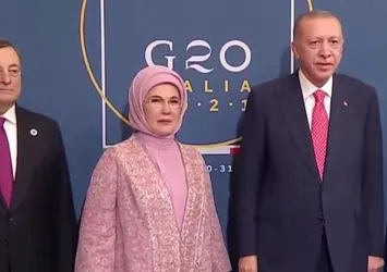 Başkan Erdoğan G20 zirvesi için gittiği İtalya'da akşam yemeğine katıldı! İşte o anlar...