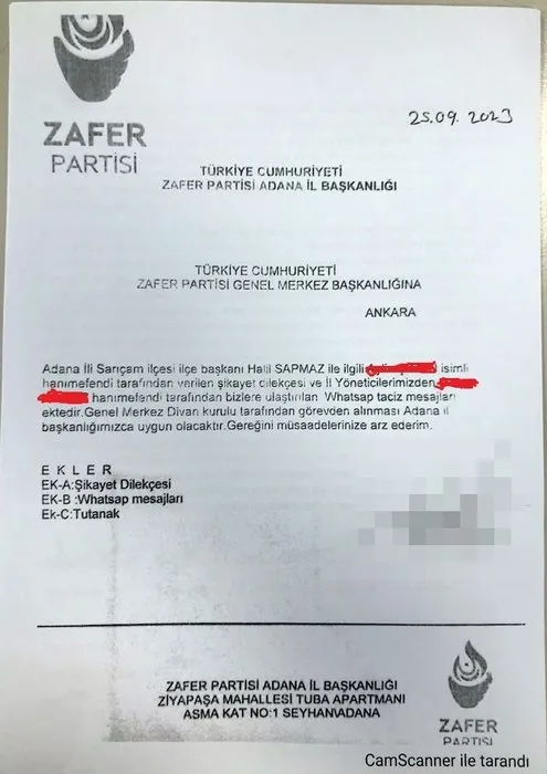 Zafer Partisi’nde taciz skandalı! Mesajlar ortaya çıktı: Ev de boş...