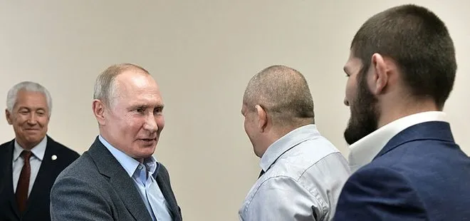 Putin, Müslüman dövüşçü Nurmagomedov ile bir araya geldi! Filminin çekilmesi lazım