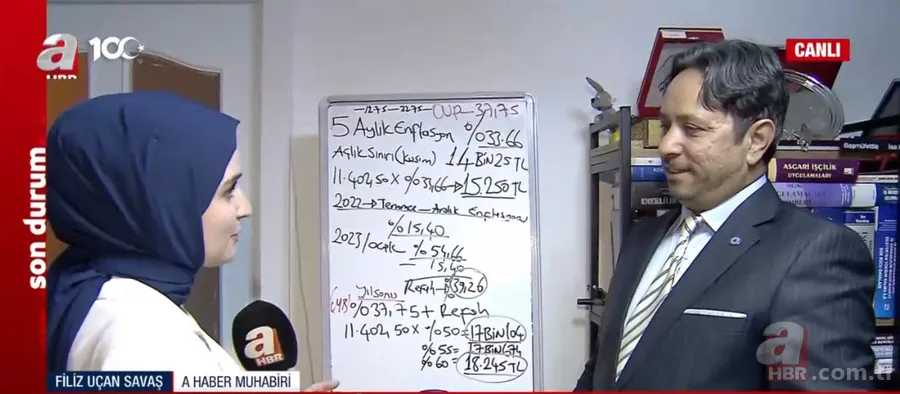 Asgari ücret için A Haber’de rakam verdi! İşte zam senaryoları… 1