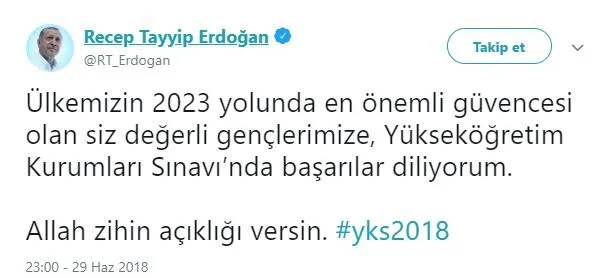 Cumhurbaşkanı Erdoğan'dan öğrencilere mesaj - 1